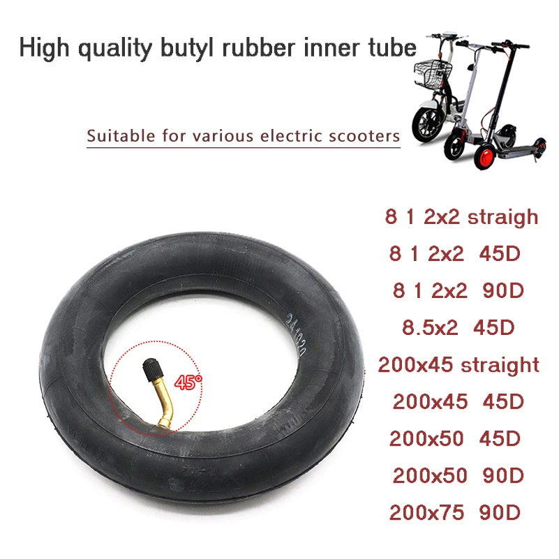 8 1/2x2 .5x2 200x45 x1.5 200x50 200x75  Butyl Inner Tube for  / .5 Inch Camera Tire  Electric Scooter  Baby Carriage Tyre