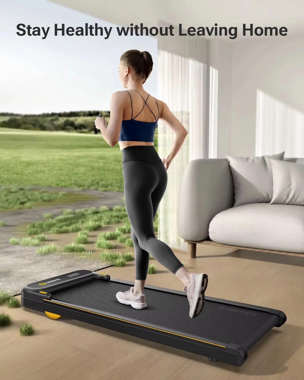 Spacewalk E4 Treadmill, 1-6 KM/h Speed, 120kg Max Load, 102*38cm Walking Area, Double Shock Absorption,Remote Control,Quiet