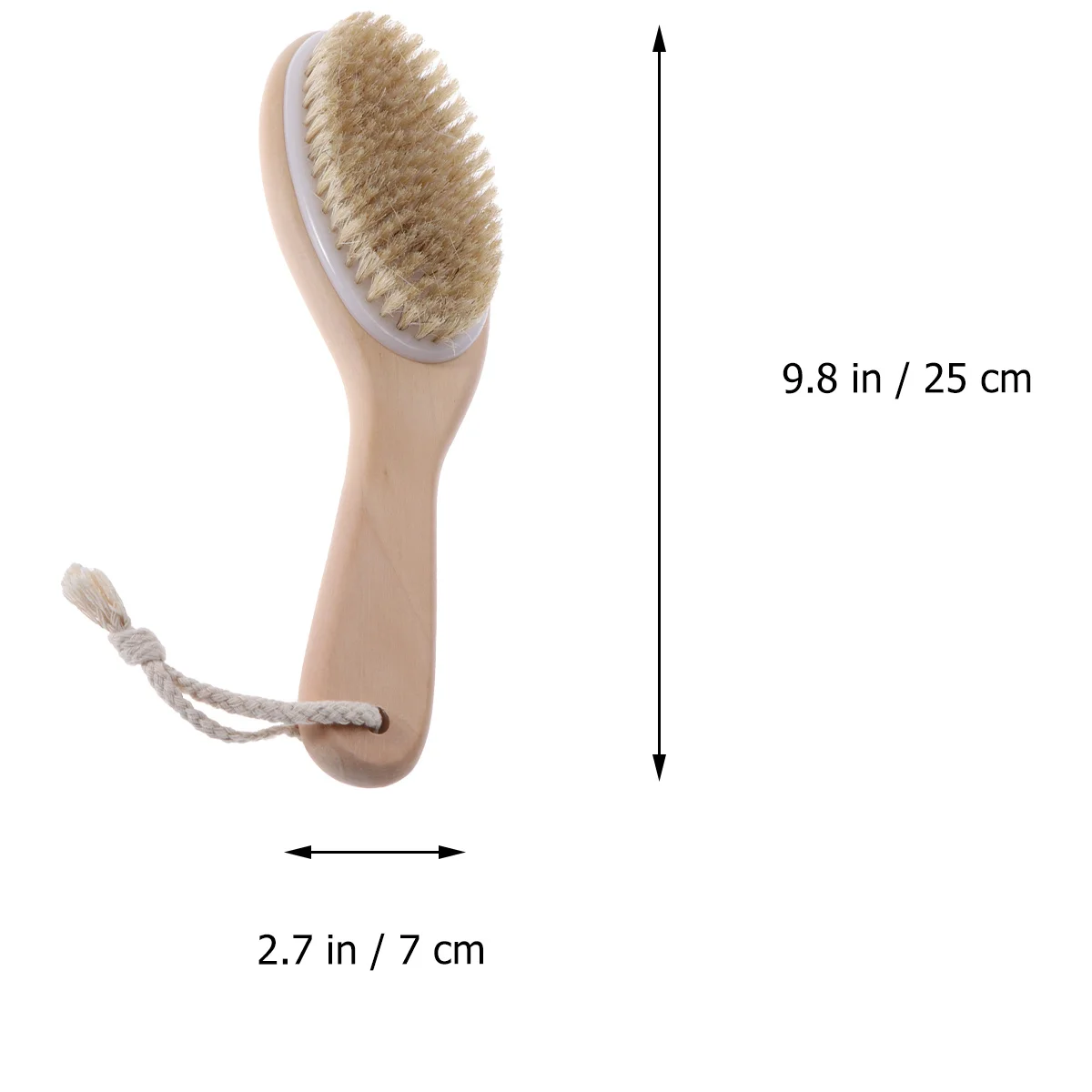 

Natural Bristle Bath Brush Medium Stiffness Exfoliating Body Scrub Tool Curved Handle Brush For Skin Care