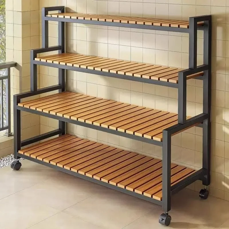 Black Outdoor Plant Shelf Rack Flowers Luxury Universal Square Plant Shelf Rack Tiered Bamboo Bitki Rafları Garden Furniture
