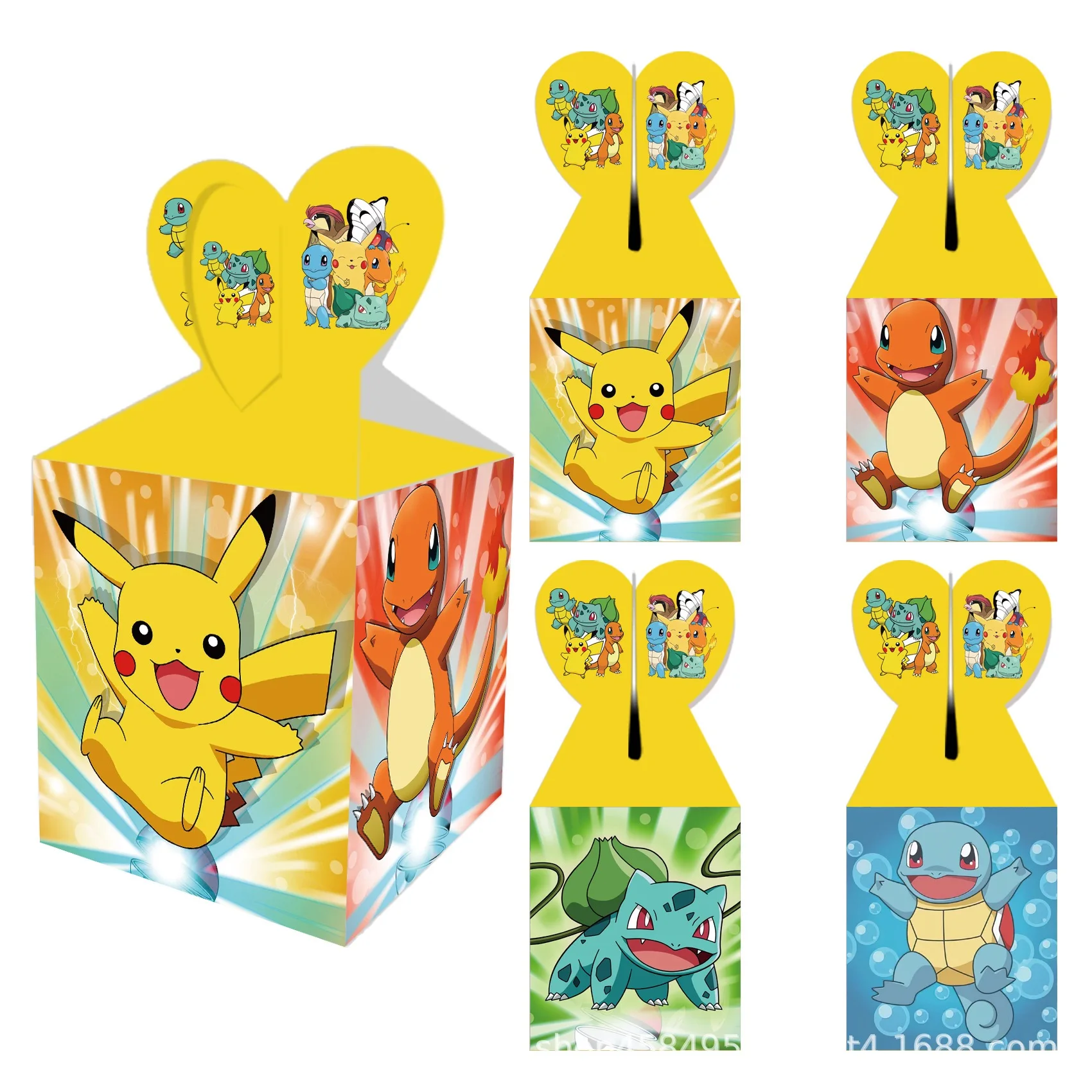 صندوق حلوى بطابع البوكيمون الكرتوني لحفلات أعياد الميلاد وحفلات أعياد الميلاد بيكاتشو كوكي صندوق مفاجآت لتزيين مستلزمات حفلات أعياد الميلاد