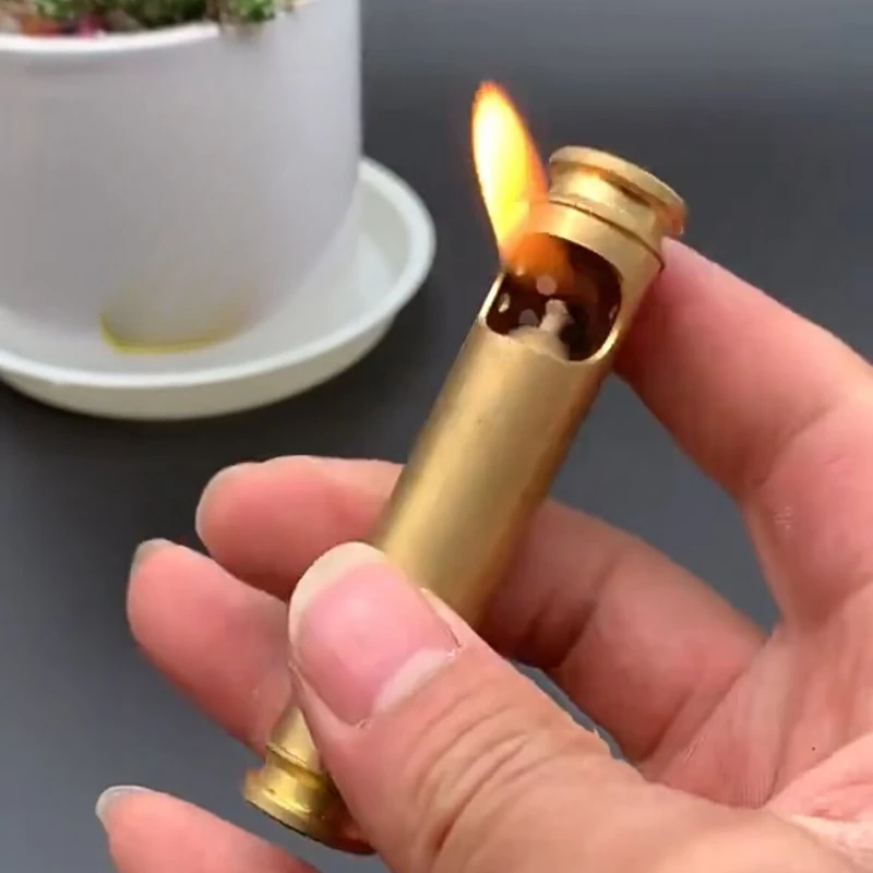 2026 Unusual Alien Trench Handmade Pure Copper Kerosine Lighter AK Vintage Portable Windproof Collection Lighters Smoking Gadget