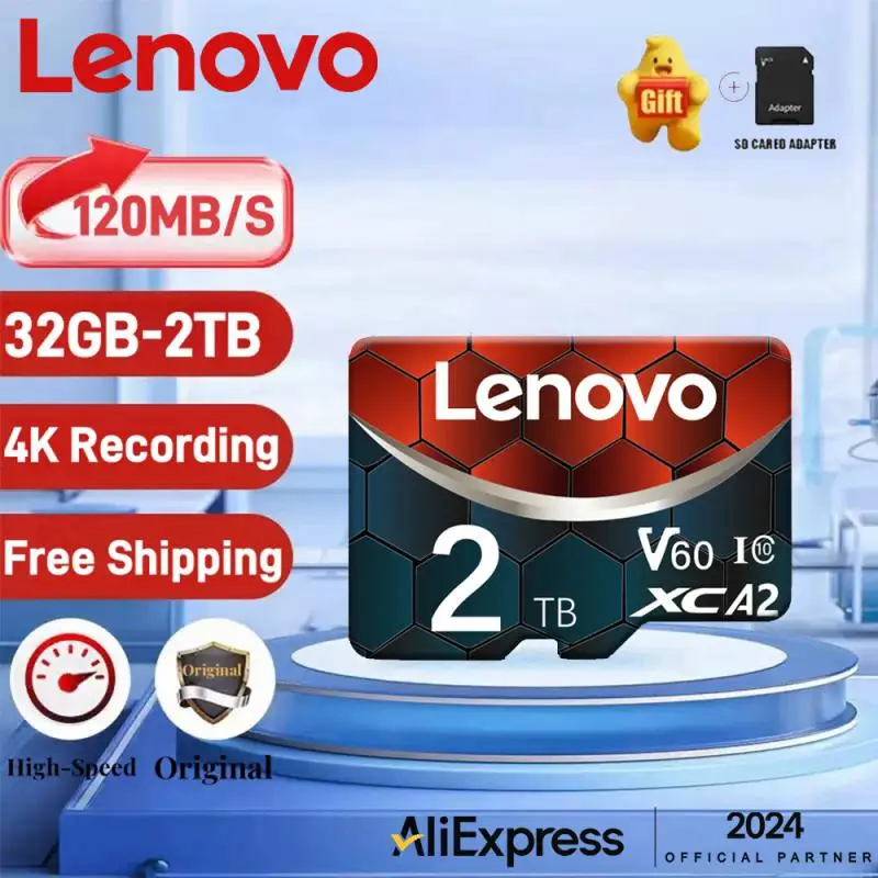 Lenovo 2TB 1TB Class 10 Memory Card 512GB Mini SD Card 256GB Micro TF SD Card 128GB TF Flash Memory Card For Phone Camera Drone