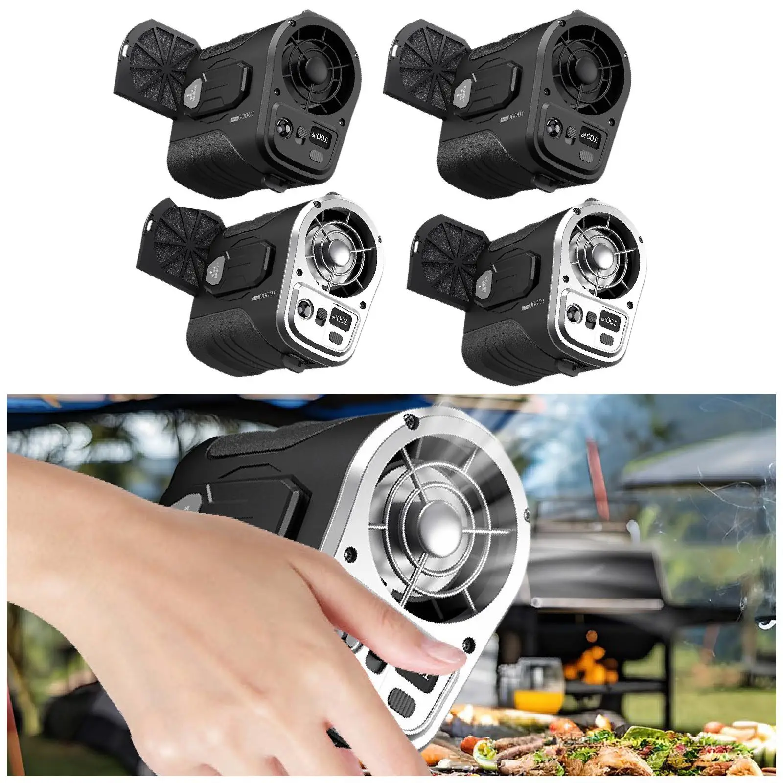 พัดลมแบบหนีบคาดเอวสำหรับพัดลมคล้องคอ, พัดลมพกพาพร้อมฟังก์ชั่นการชาร์จสำหรับขี่จักรยานปีนเขากลางแจ้งปีนเขาทำสวน