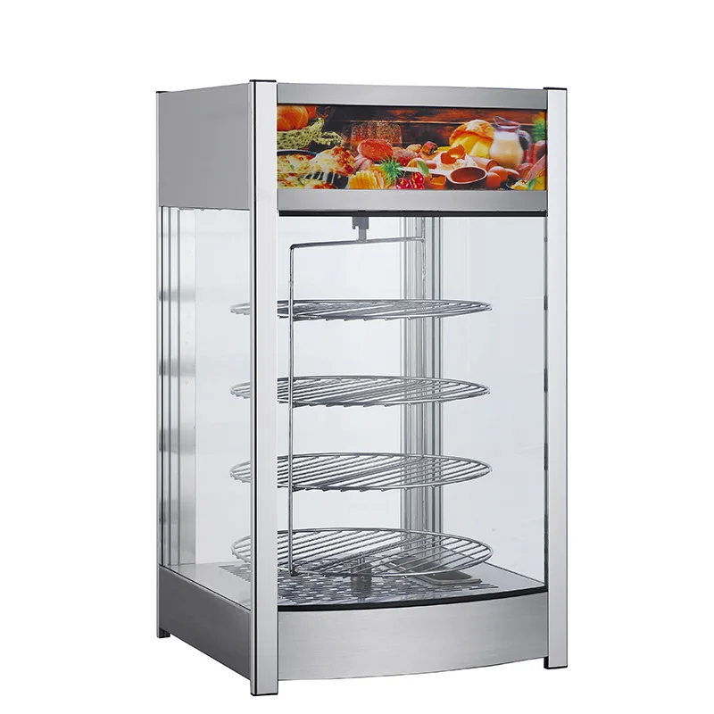 40cm diameter  Hot Sale Food Warmer Machines Heat Pizza Display Warming Glass Showcase Water in