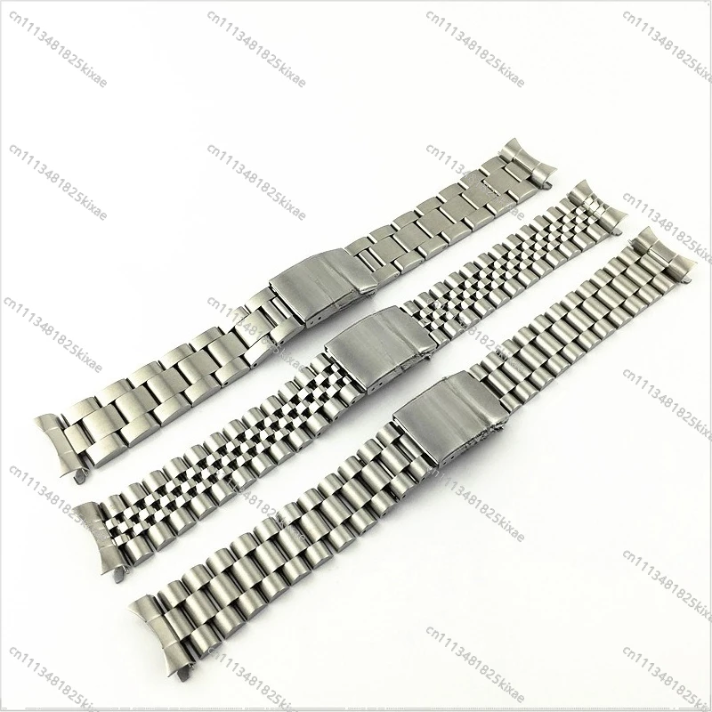 For 009 Stainless Steel Watch Strap 20 22mm Diving Three Beads Safety Buckle Strap, Stainless Steel Bracelet