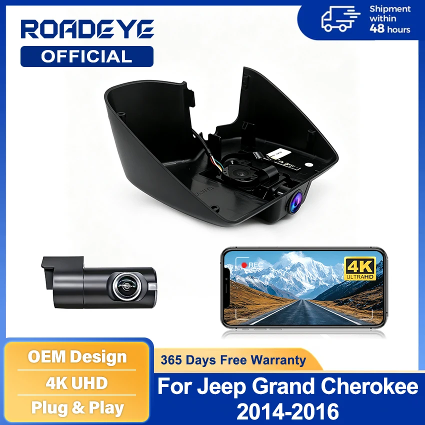 Car DVR Plug and Play Dash Cam Camera UHD Night Vision WiFi Driving Video Recorder For Jeep Grand Cherokee WK2 2011~2022 DashCam