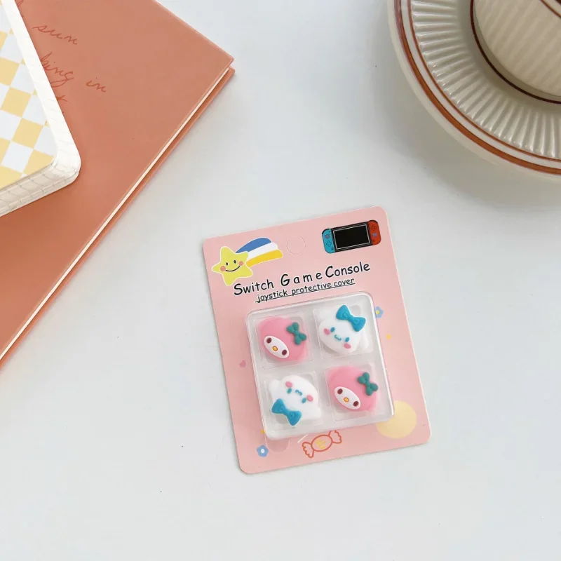 4pc/box Sanrio Cinnamoroll Thumb Grip Caps for Nintendo Switch NS Lite Oled Cartoon Joystick Cap Silicone Game Accessories Gifts