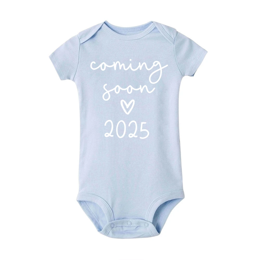 Bodysuits bebê recém-nascido, Meninos e Meninas Romper, Gravidez Revelar Roupas, Anúncio do bebê em breve, Verão, 2022