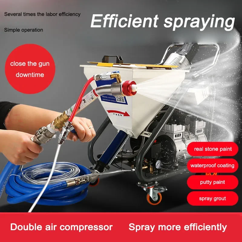 Automatic multi-function exterior wall real stone paint sprayer mortar waterproof coating fireproof material spray gun