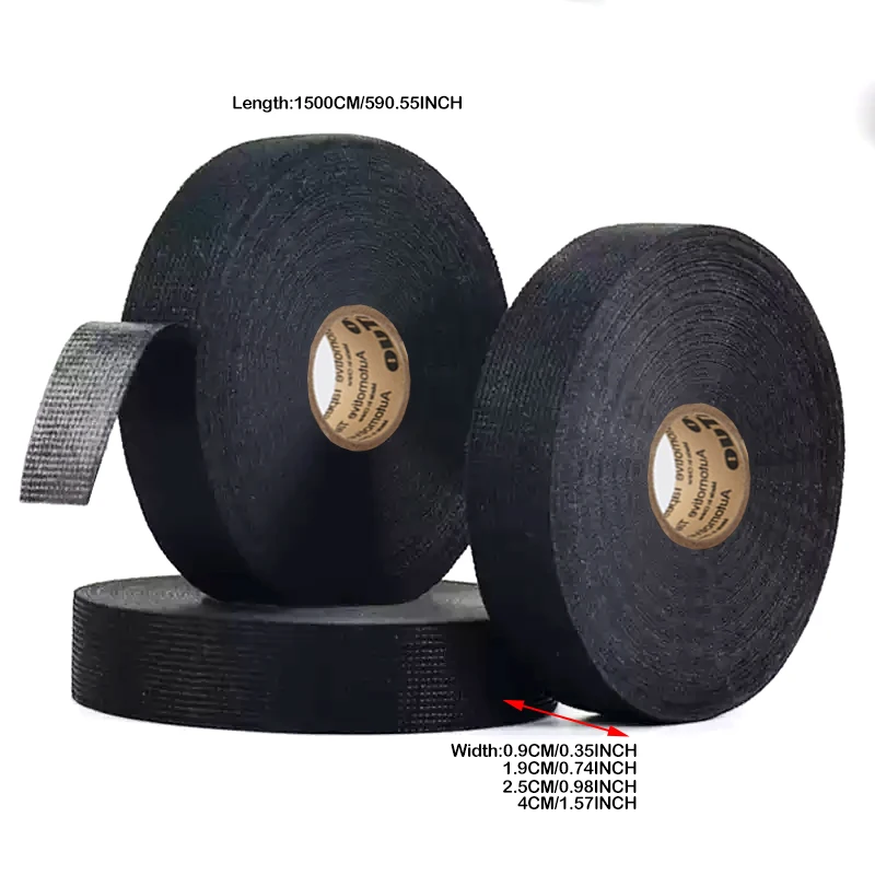 Electrical Tape Heat Resistant Harness Tape Adhesive Cloth Tape Waterproof Tape Insulating Automotive Fabric Cloth Tape 2Rolls
