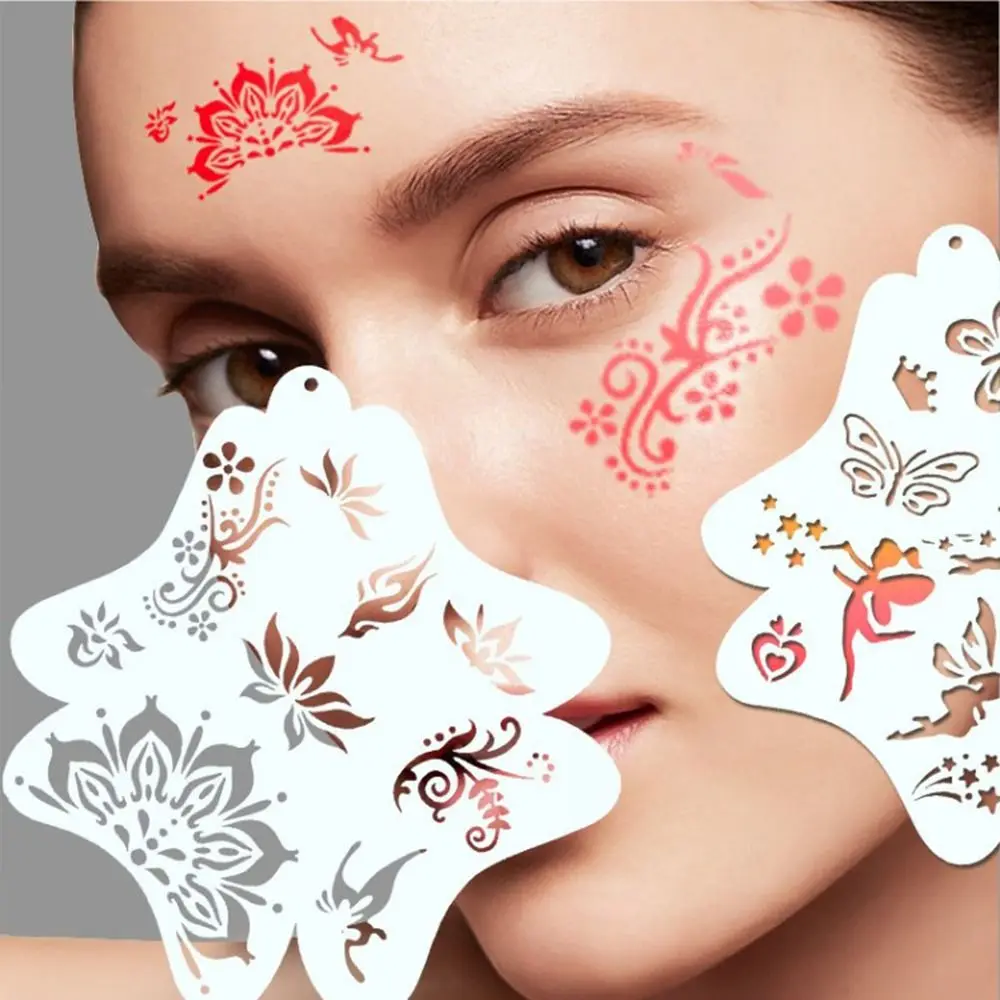 Face Paint Stencils Professional Body Art Paint Stencils Reusable for Adults Kids Easily Use Templates for Parties Makeup Tools