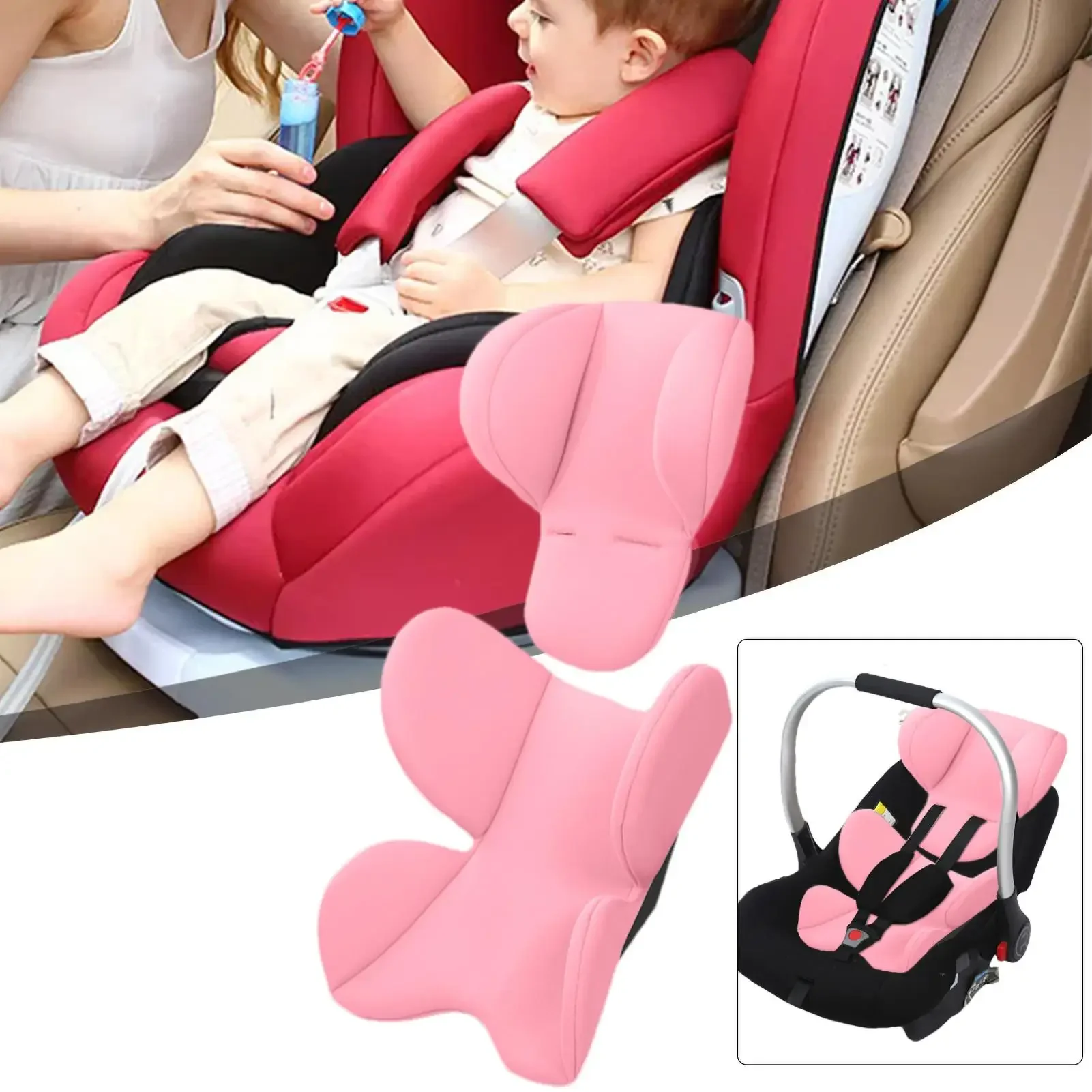 Coussin de poussette doux pour bébé, coussinets de siège de tête et de cou, insertion de siège de voiture pour bébé, accessoires de poussette pour bébé