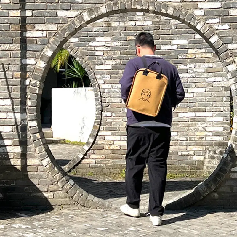 Washable Kraft Paper Bag Square Backpack Men Women Trend Laptop Bag for Macbook Air Pro M1 M2 Lenovo Dell 13.3 14 15 Inch Bag