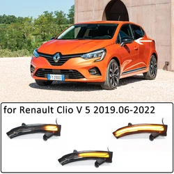 For Renault Clio V Lutecia 5 2019.06-2022 Dynamic LED Side Mirror Turn Signal Light Sequential Indicator Blinker Light Lamp