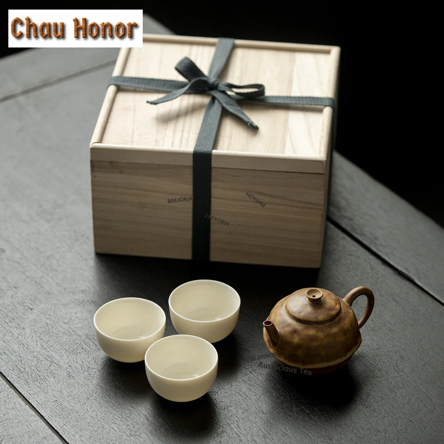 Kiln Change Brown Glazed Tea Set Complete Set Ancient Tea Ceremony Set Tea Brewing Teapot and Tea Cup Set Tableware Decoration