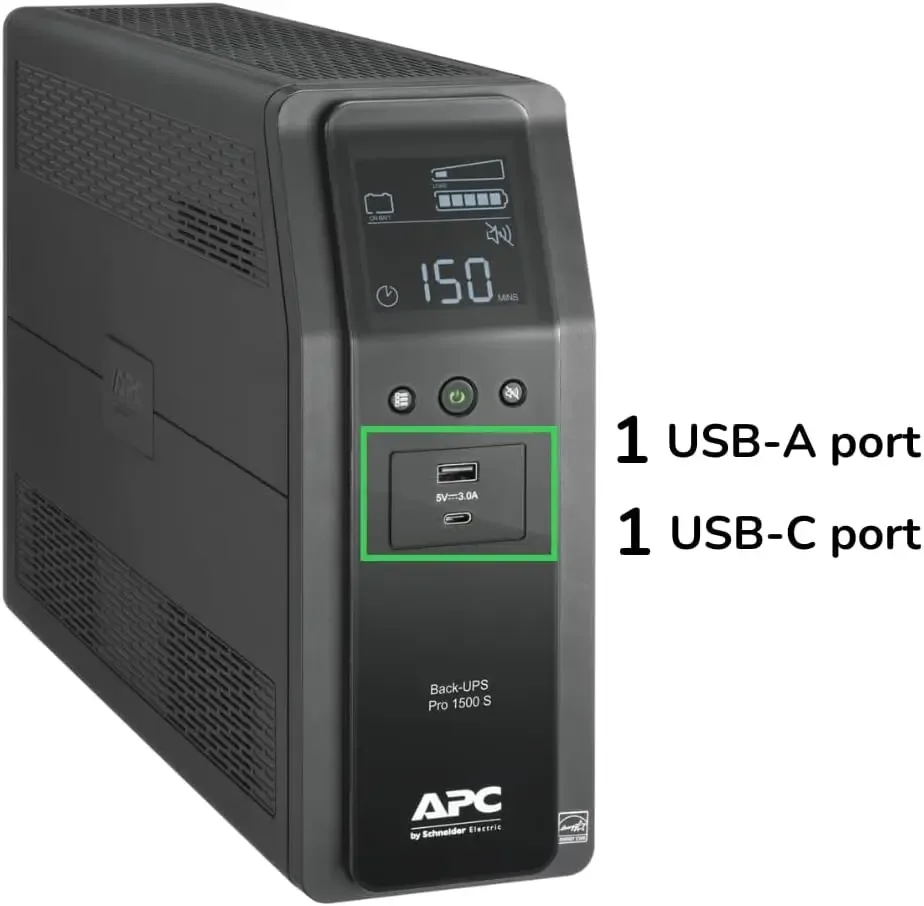 home.UPS 1500VA Sine Wave UPS Battery Backup, BR1500MS2 Backup Battery Power Supply, AVR, 10 Outlets, (2) USB Charger Ports