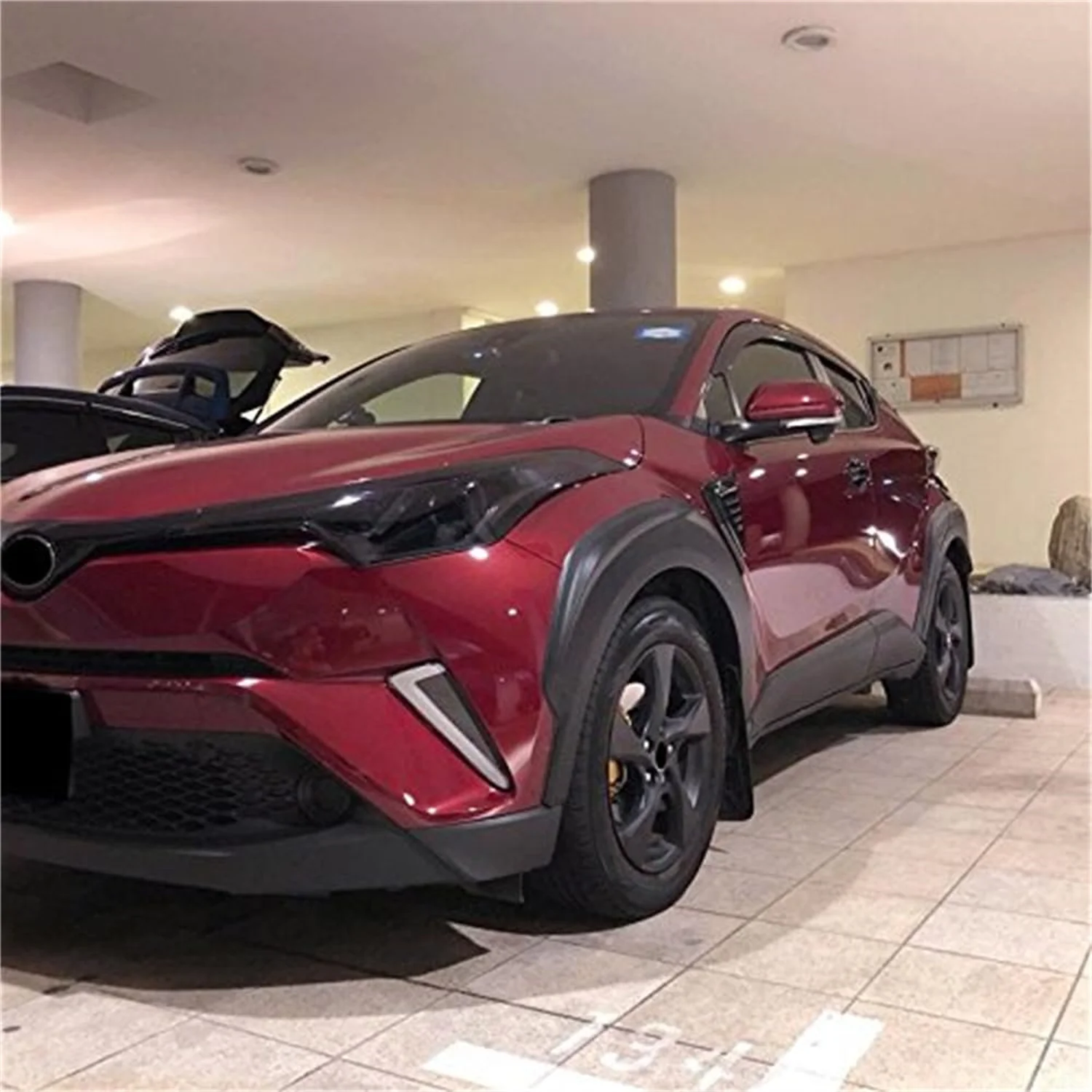 for Toyota C-HR CHR 2018-2022 Glossy Black Exterior Front & Rear Fender Flares Wheel Extension Arch Cover Trim ABS Plastic 6PCS