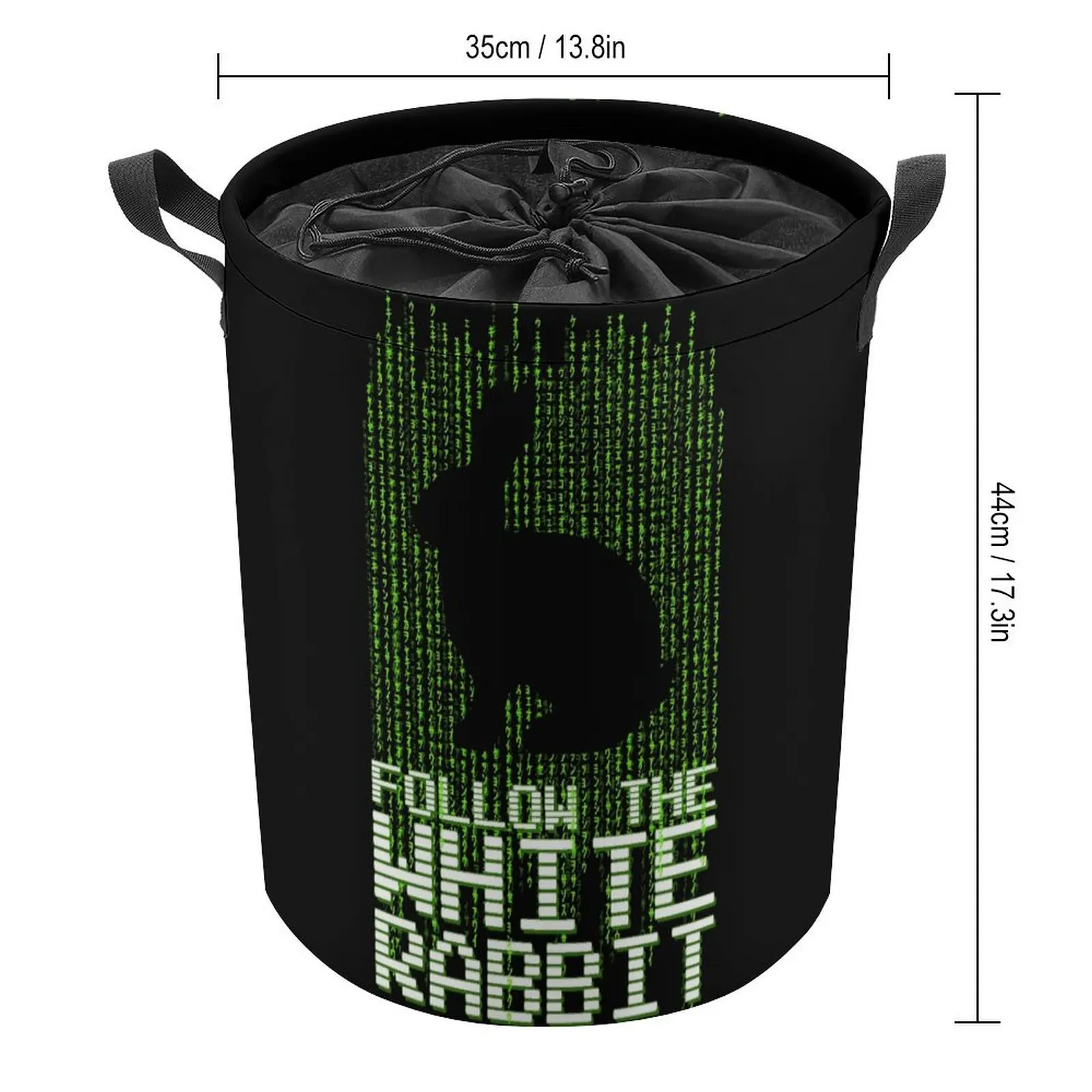 Follow The White Rabbit for Sale Storage Box Graphic Cool Laundry Basket Handle on Both Sides Convenient Towels Multifunctional