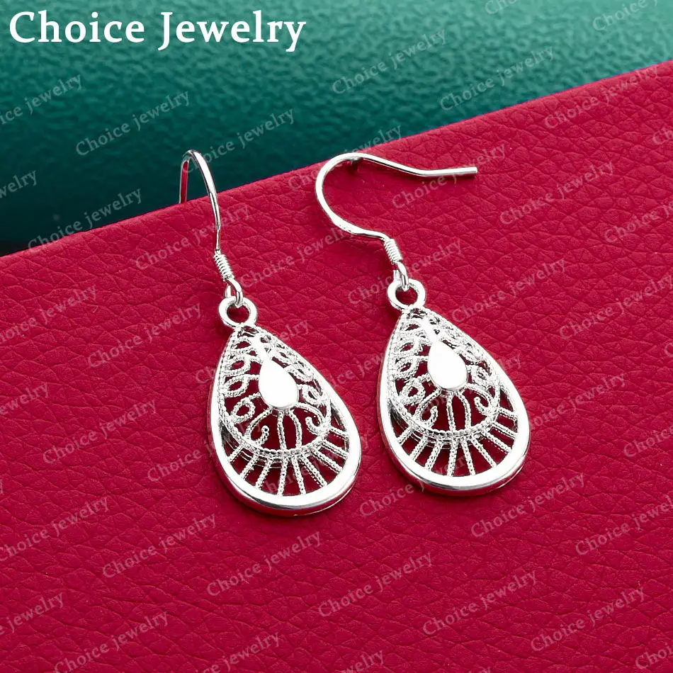 925 Sterling Silver Earrings Hollow Water Drop Earrings For Women Jewelry Fashion Party Wedding Accessories