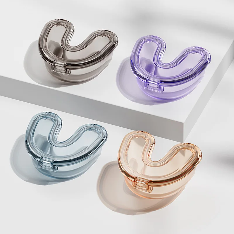 قطعة واحدة من صندوق تخزين الأسنان والمثبت على شكل حرف U، حاوية تمرغ الأقواس لتقويم الأسنان مع كوب دعامة للتنظيف