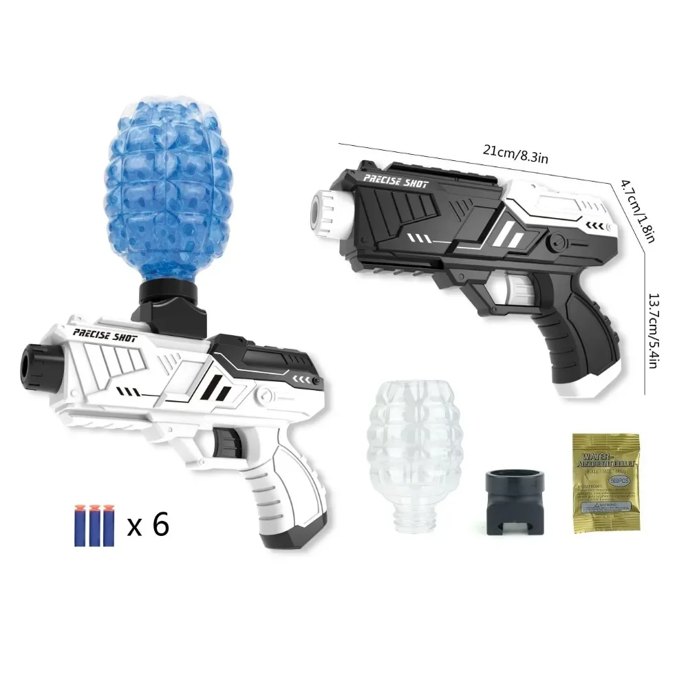 New Manual Gel Ball Blaster Soft Bullet Foam Blasters Toy Gun Splat Gun Outdoor Games Cool Gift (Black And White)