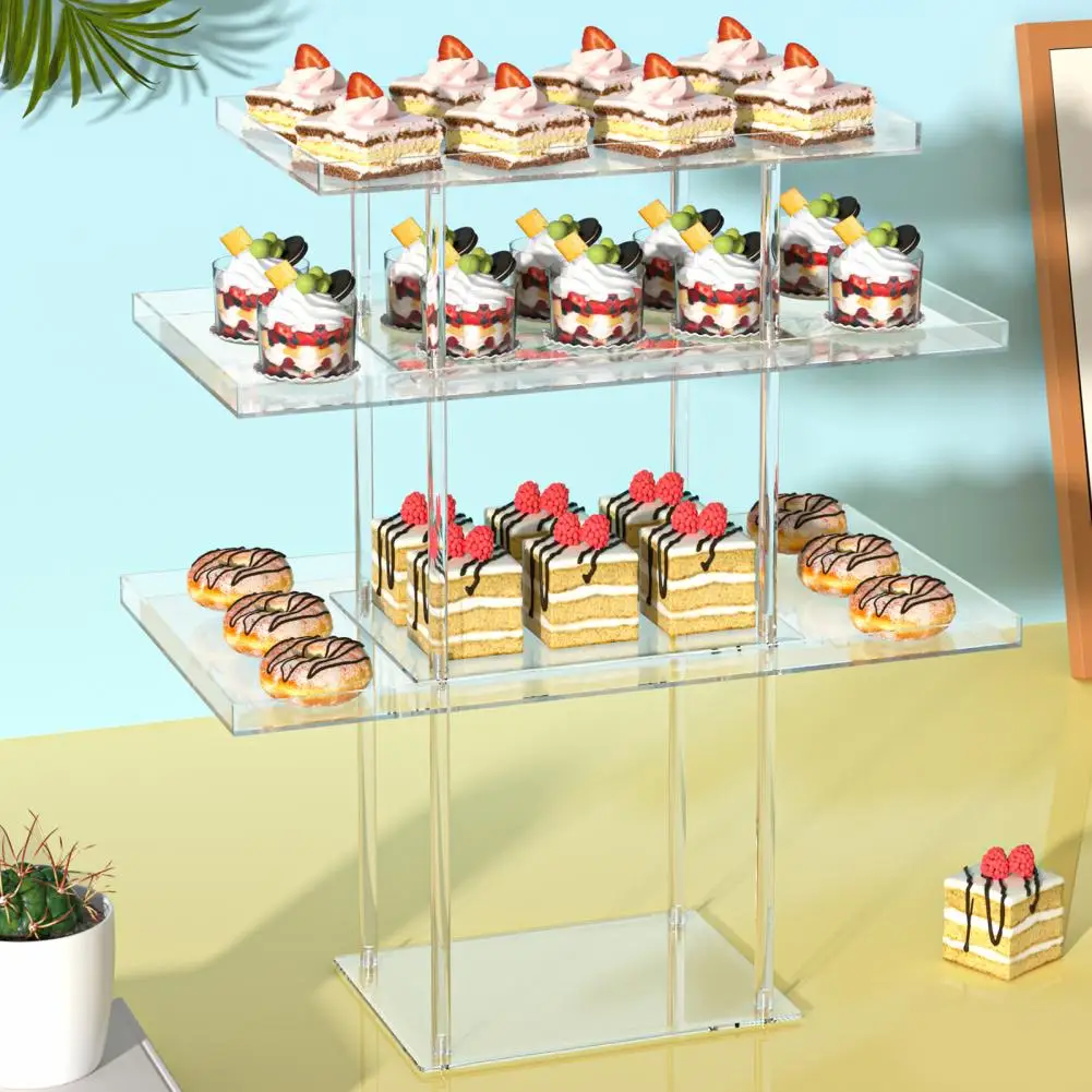 

Cupcake Stand Elegant Tiered Cupcake Dessert Table Display Set for Parties Events Transparent Pastry Food Treat for Cookies
