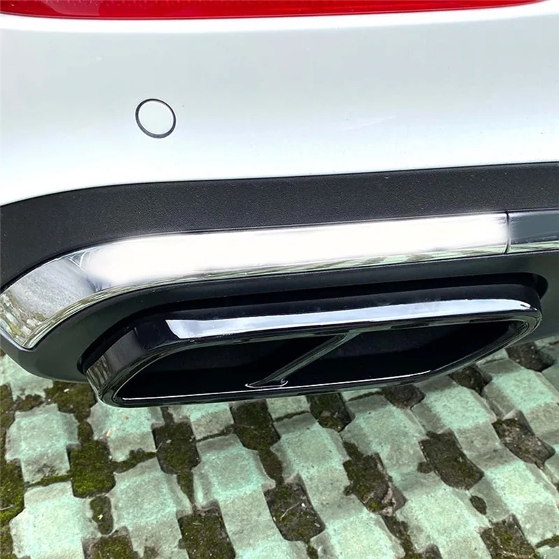 AU63-غطاء ماسورة العادم غطاء ماسورة عادم السيارة لمرسيدس بنز C-Class W206 C200 C260 C300 2022 + فضي