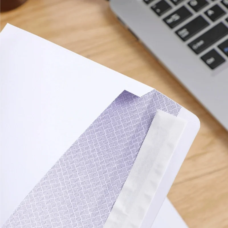 10-100PCS Windowless white envelope 10 Secure Business Envelope Can hold A4 paper Bill invoice Self Sealing Envelope
