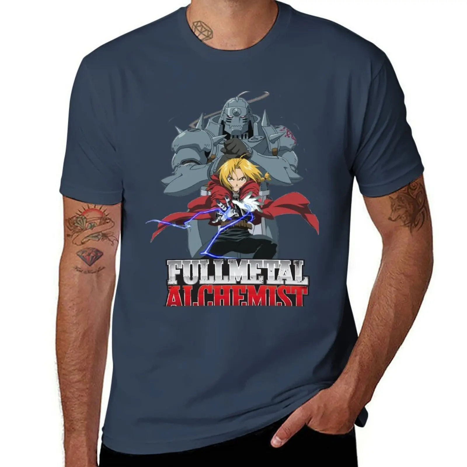 

ALCHEMIST! The Bros! Elric FULLMETAL T-Shirt Classic Basic Casual T-Shirt