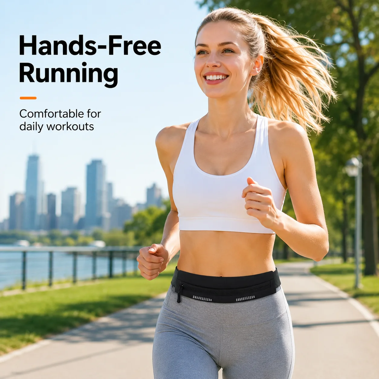 Schlanke Lauftaschen für Männer und Frauen, Lauf-Hüfttasche mit verstellbarem Gürtel, tragbare Außentasche für Jogging, Fitness, Sport, Handy-Tasche – Detail 6