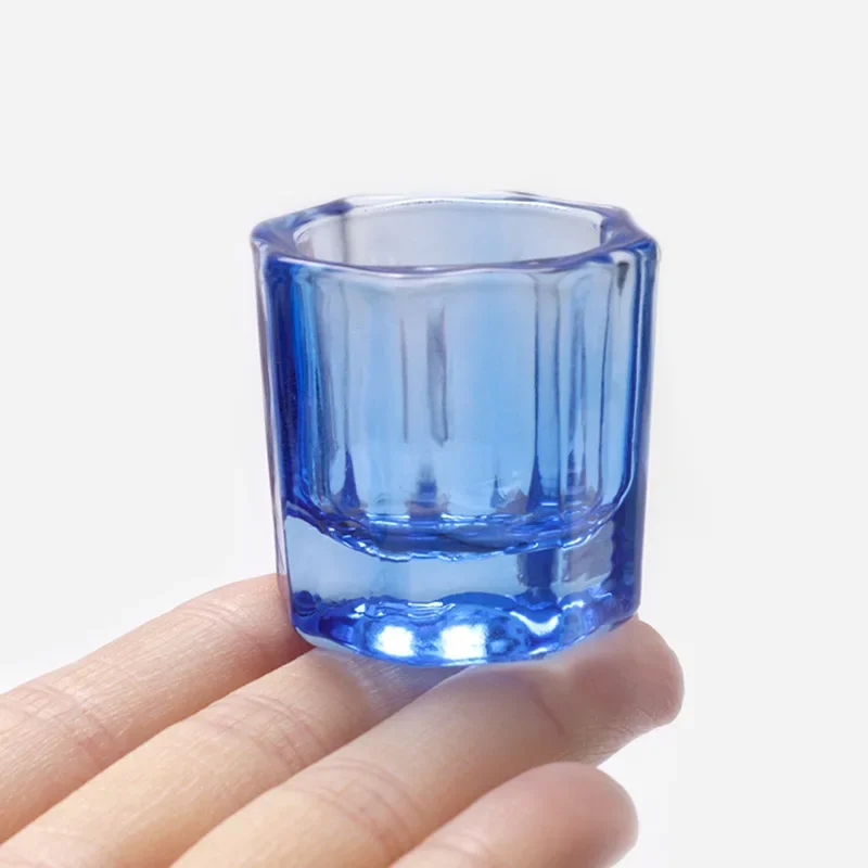 Plato Dappen de polvo acrílico de cristal, taza para uñas, tazón para cepillos de lavado, herramientas para decoración de uñas