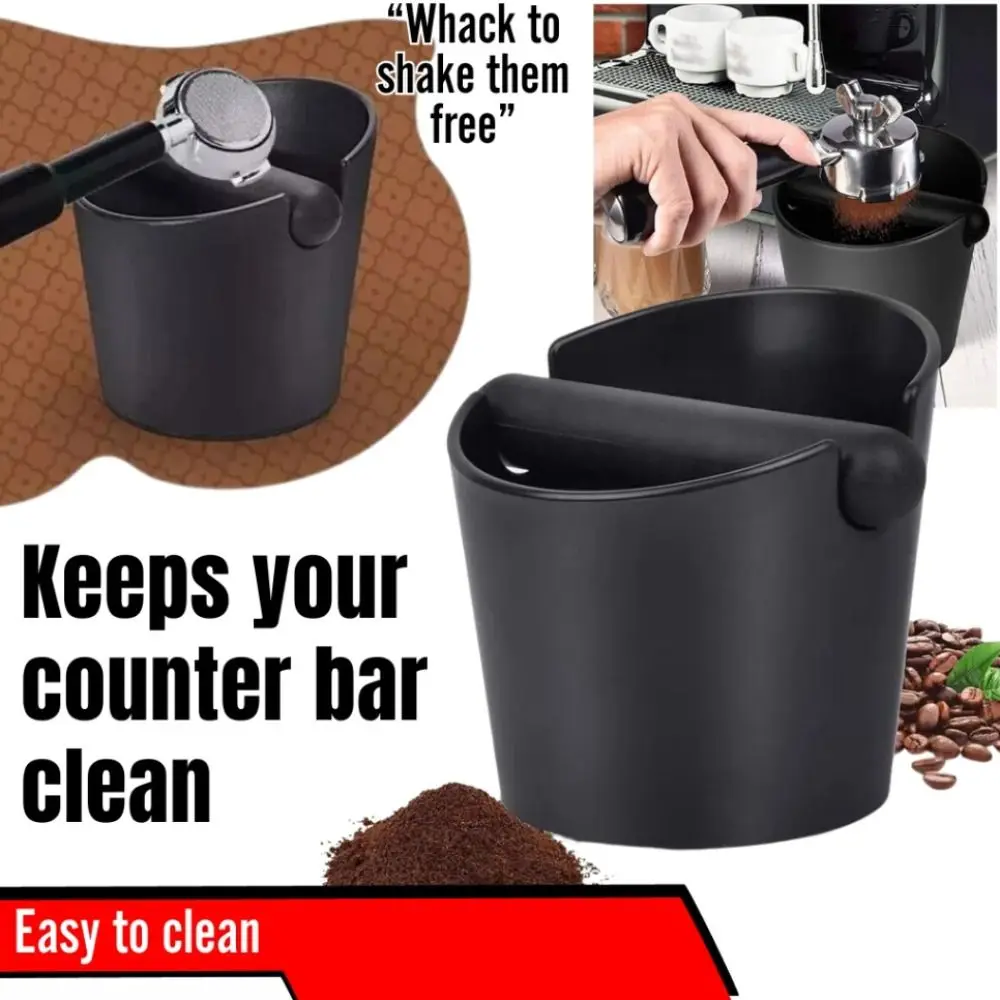 

Stainless Steel Coffee Grounds Bucket Rubber Rod Anti Slip Base Coffee Grounds Storage Box Beveled Design Large Capacity