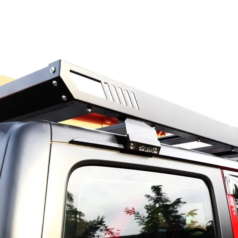 Factory Directly Black Powder Coating Aluminum Roof Rack Luggage Cargo Carrier with Ladder for wrangler JL
