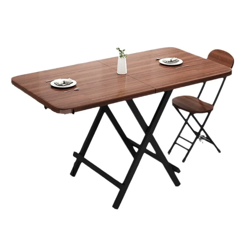 Portable Lightweight Foldable Rectangular Dining Table with Chairs Home Outdoor Use Picnic Table Set