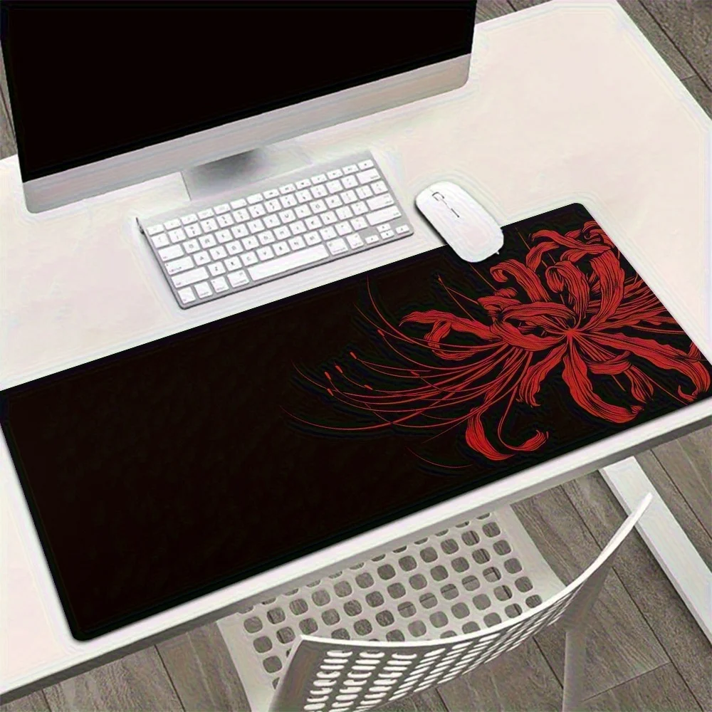 

Red lily mouse pad, anti-slip rubber base, office and home desktop pad, durable computer game accessory, washable