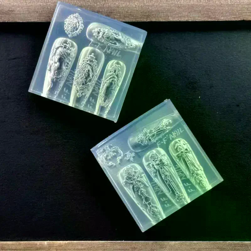 /JCS/Style  Photo Frame 3D Silicone Nail Mold DIY Bow Design Transparent Manicure Template Nail Art Decoration Tool European