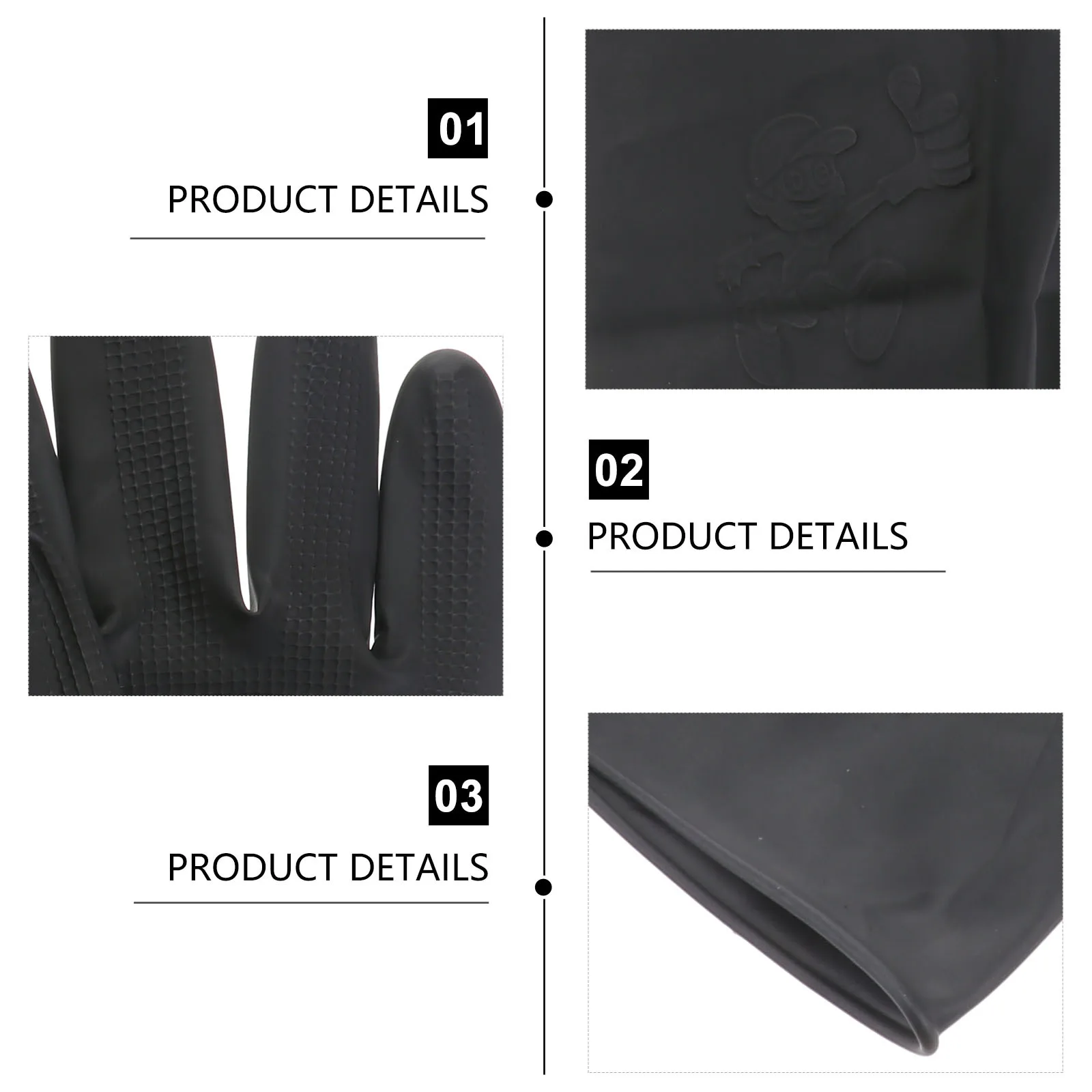 3 paar kapsalonhandschoenen wasbaar waterdicht antislip voor haarkleuring kappershandschoenen duurzaam zwart maat S schoonmaken koken gebruik