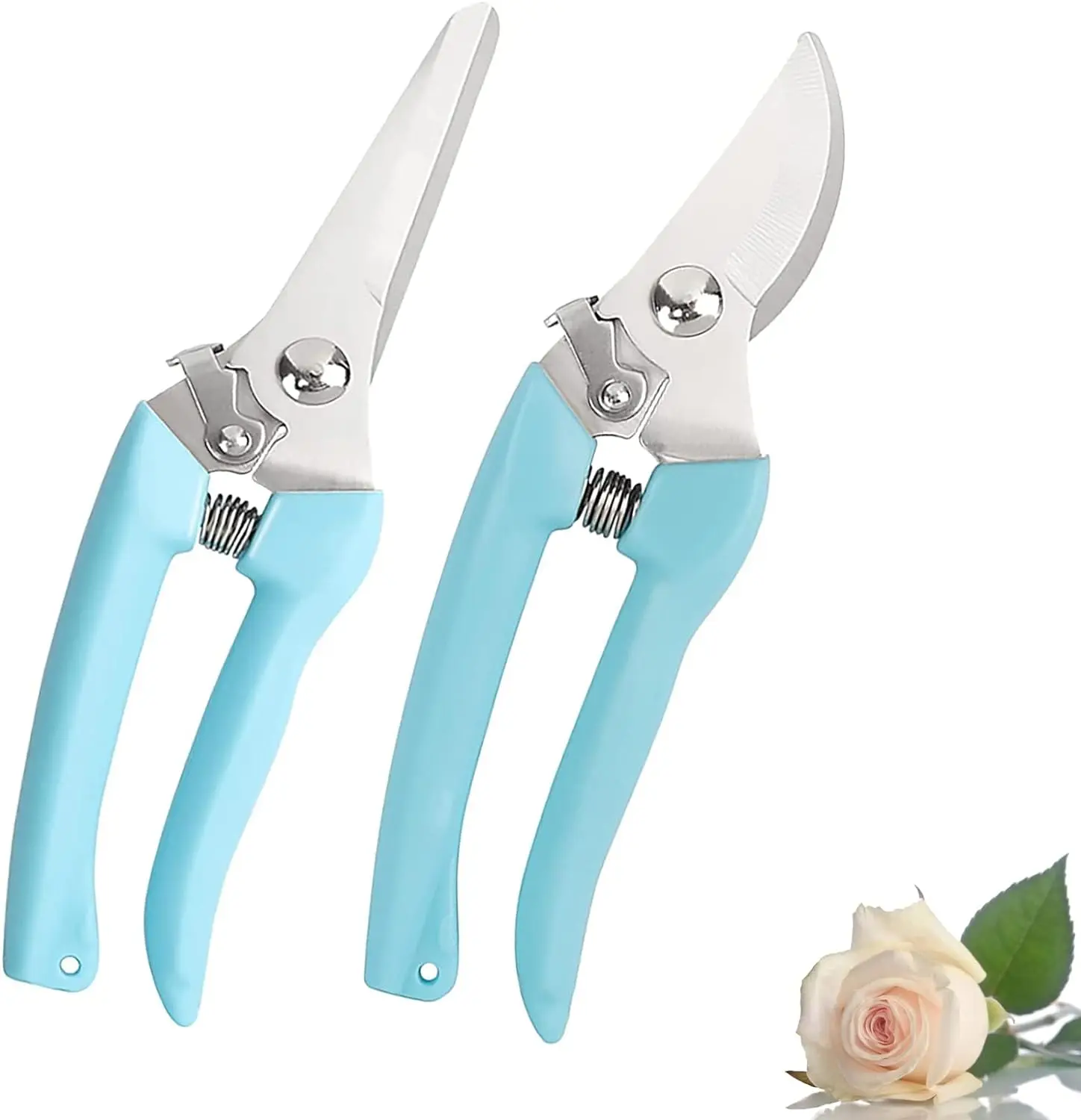 2 Pack Premium Thickened Stainless Steel Floral Shears,Strong Pruner for Flowers,Branches and Leaves