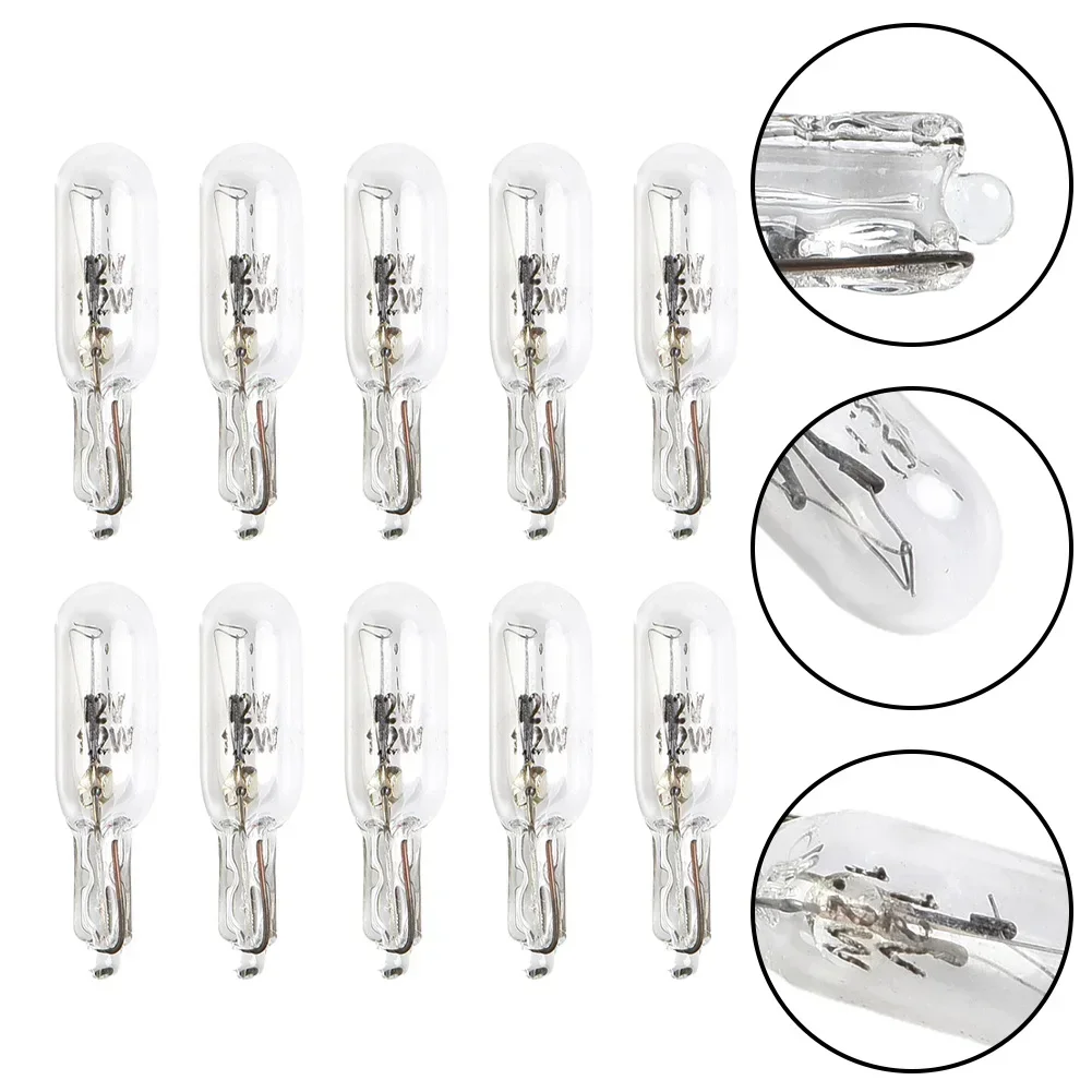 자동차 대시 보드 전구, 할로겐 기술, 석영 유리 구조, T5 286 조명 업그레이드, 12V 1 2W, 10 개 팩