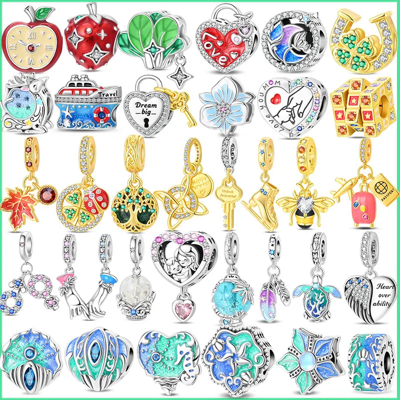 100% 925 Sterling Silver Ship Charms Top Selling Pendant Beads Fit Original Bracelets Necklace Women Jewelry Girlfriend Gift
