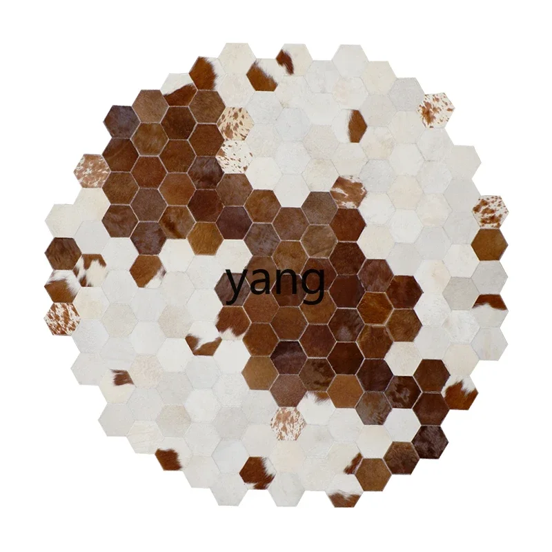 LTT1 irregular cowhide splicing round carpet living room dresser carpet