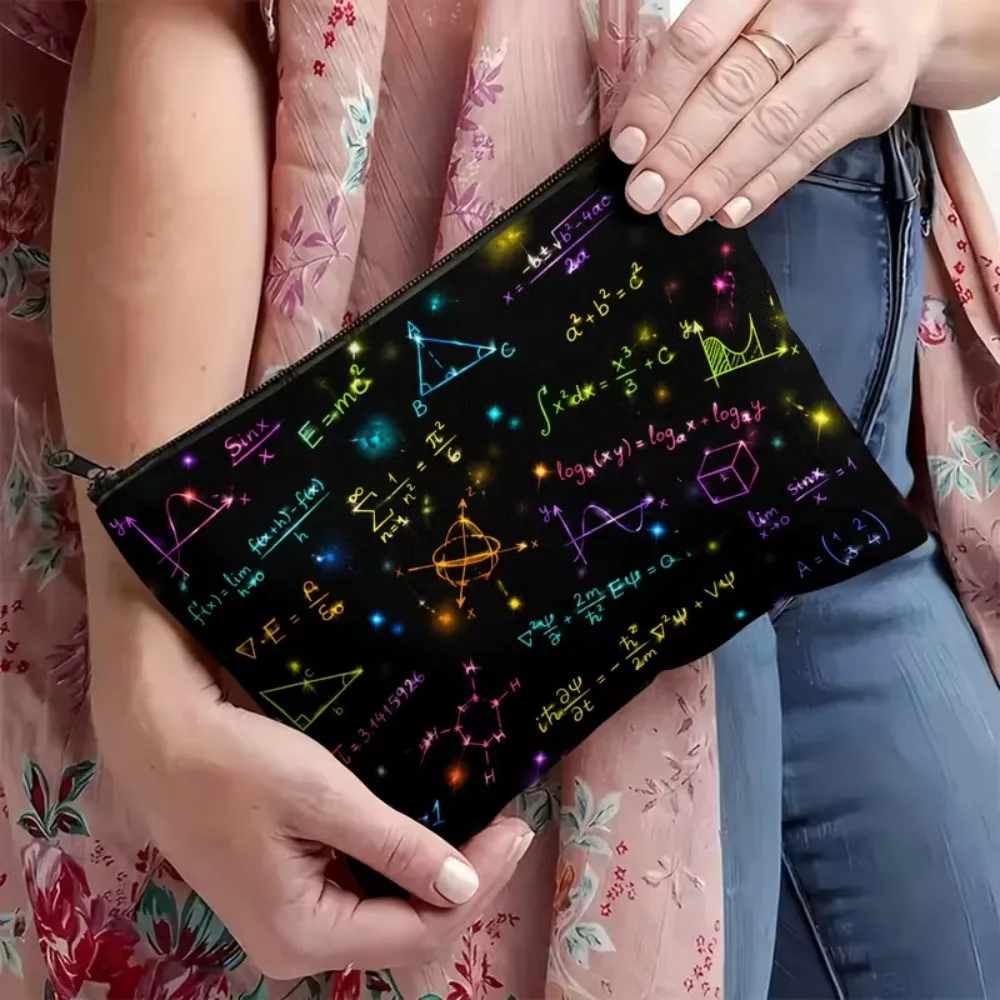 Math Science Formula Pouch, Nerdy Teacher Student Zipper Bag, Physics Chemistry Equation Makeup Pouch, Back To School Gift