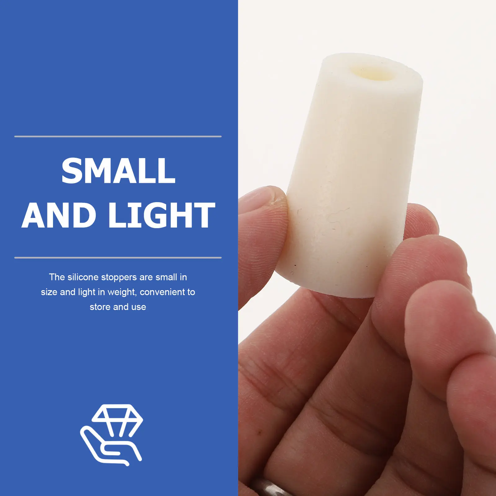 10Pcs Silicone Stoppers Small Lightweight Strong Seal Test Tube Plugs Flask Sealer Glass Bottle Stoppers Lab Essentials