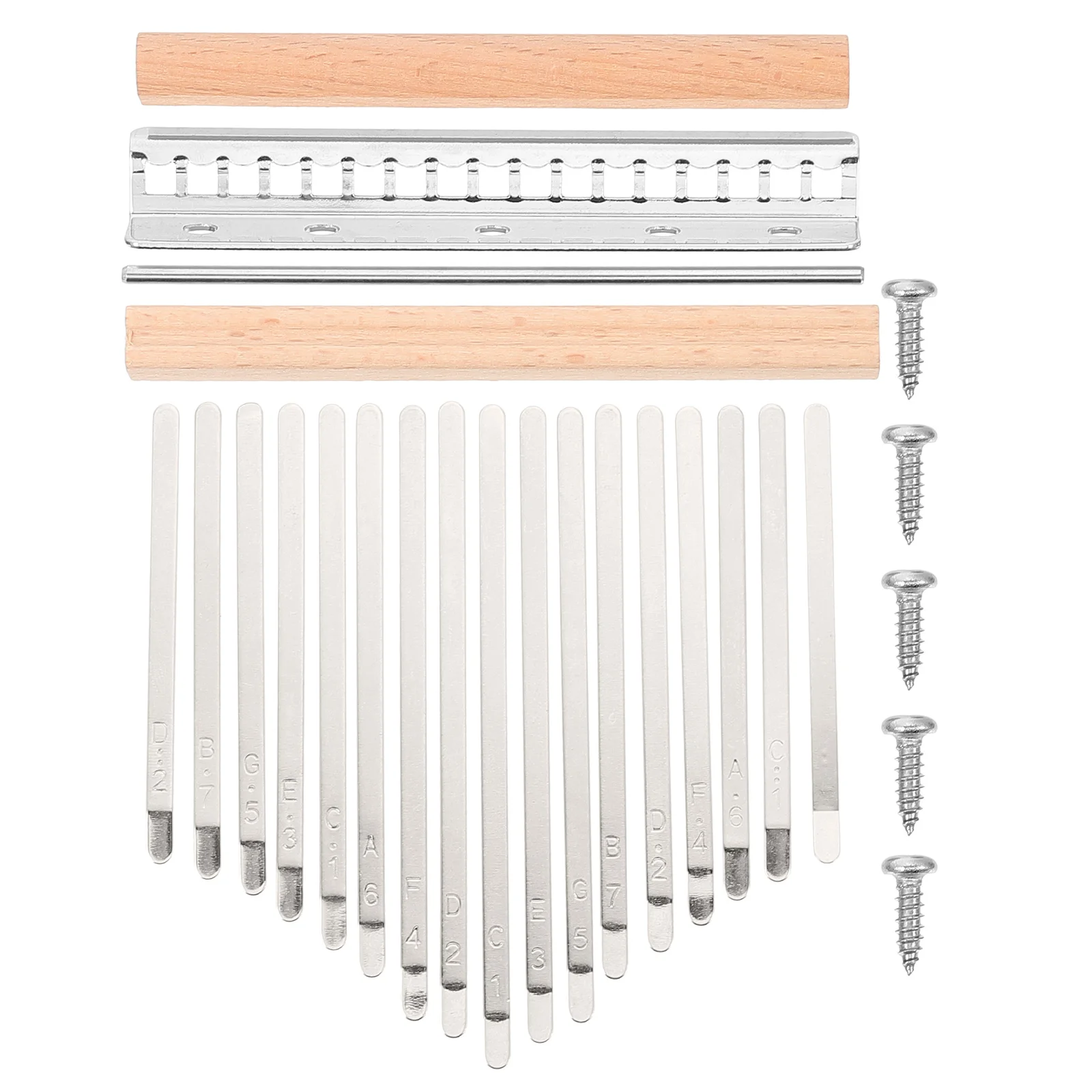 

1Set Kalimba Thumb Piano Accessories DIY Kit Replacement Set 17 Keys Assembly Parts for Musical Instrument Practice
