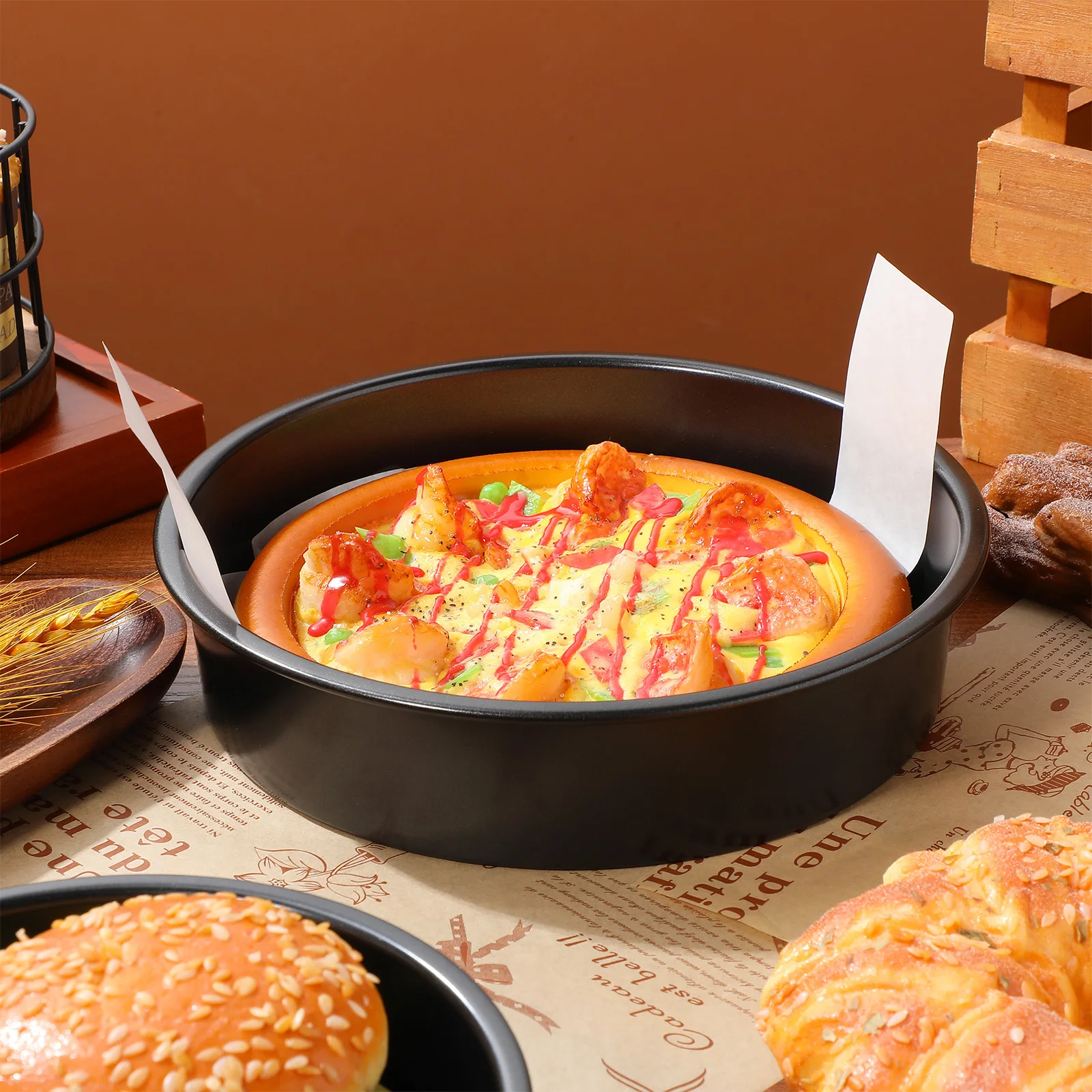 

3pcs 8 Inch Round Cake Pan Non-Stick Mold Metal Circle Tin For Chiffon Mousse Desserts Deep Design Scratch Resistant