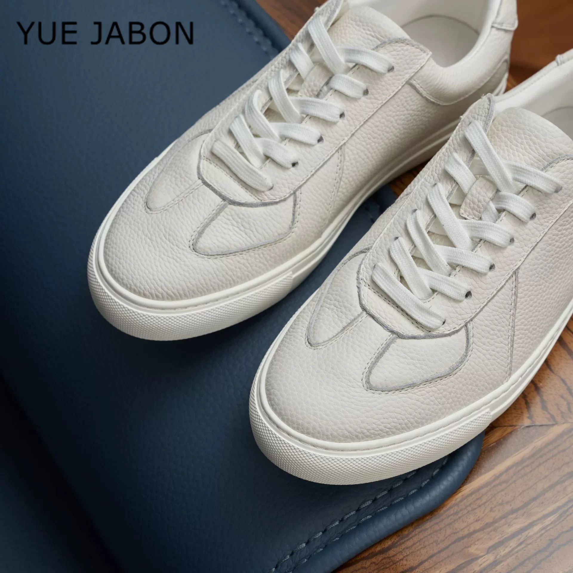 White Patchwork Men Casual Shoes Lace-up Real Leather Autumn Platform Sneakers Cow Leather Vulcanized Shoes Zapatos De Hombre