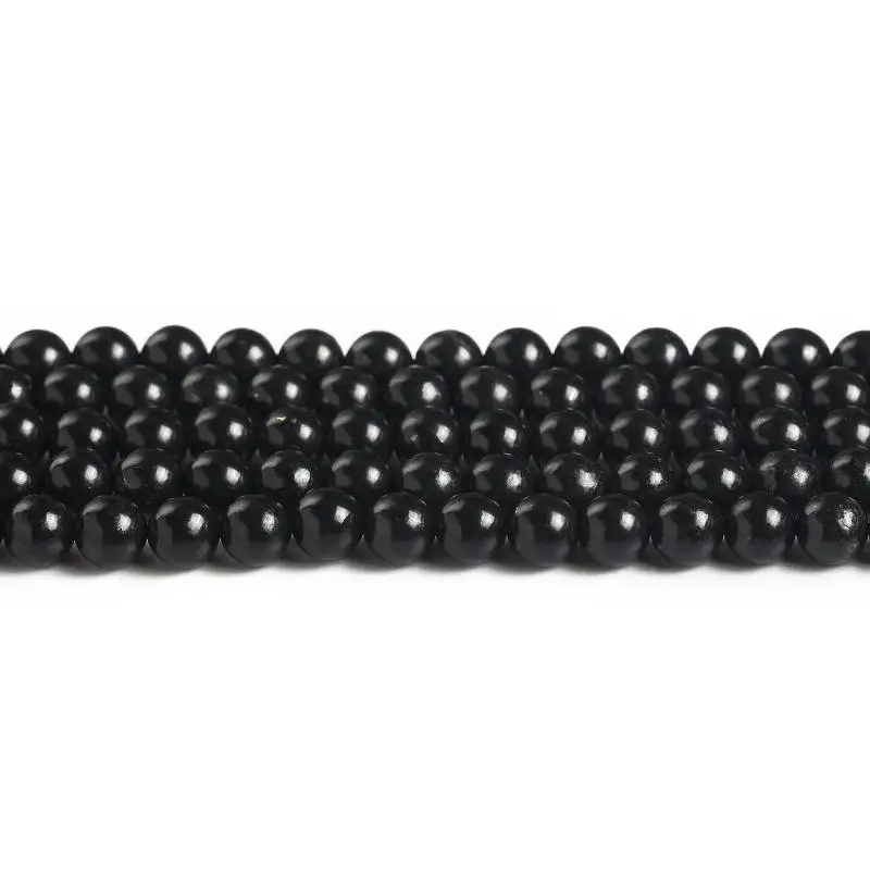 CHENYISHI Shungite Beads String Natural Gemstone 4/6/8/10/12mm for DIY Jewelry Making