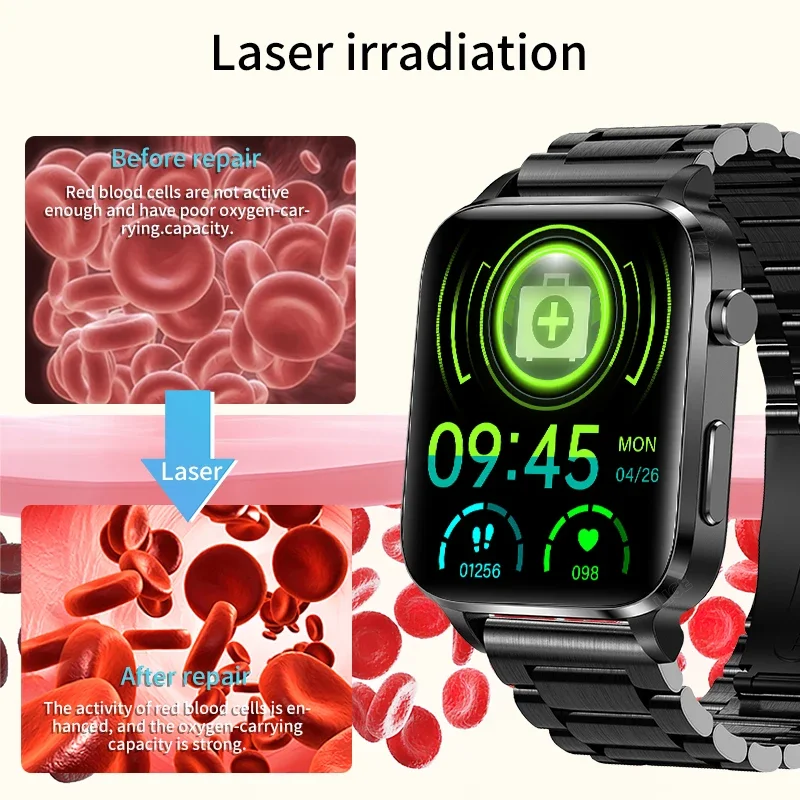 LIGE 2025 Laser Assisted Therapy Smart Watch Precision Blood Oxygen Smartwatches Body Temperature Rate Blood Pressure Heart Rate