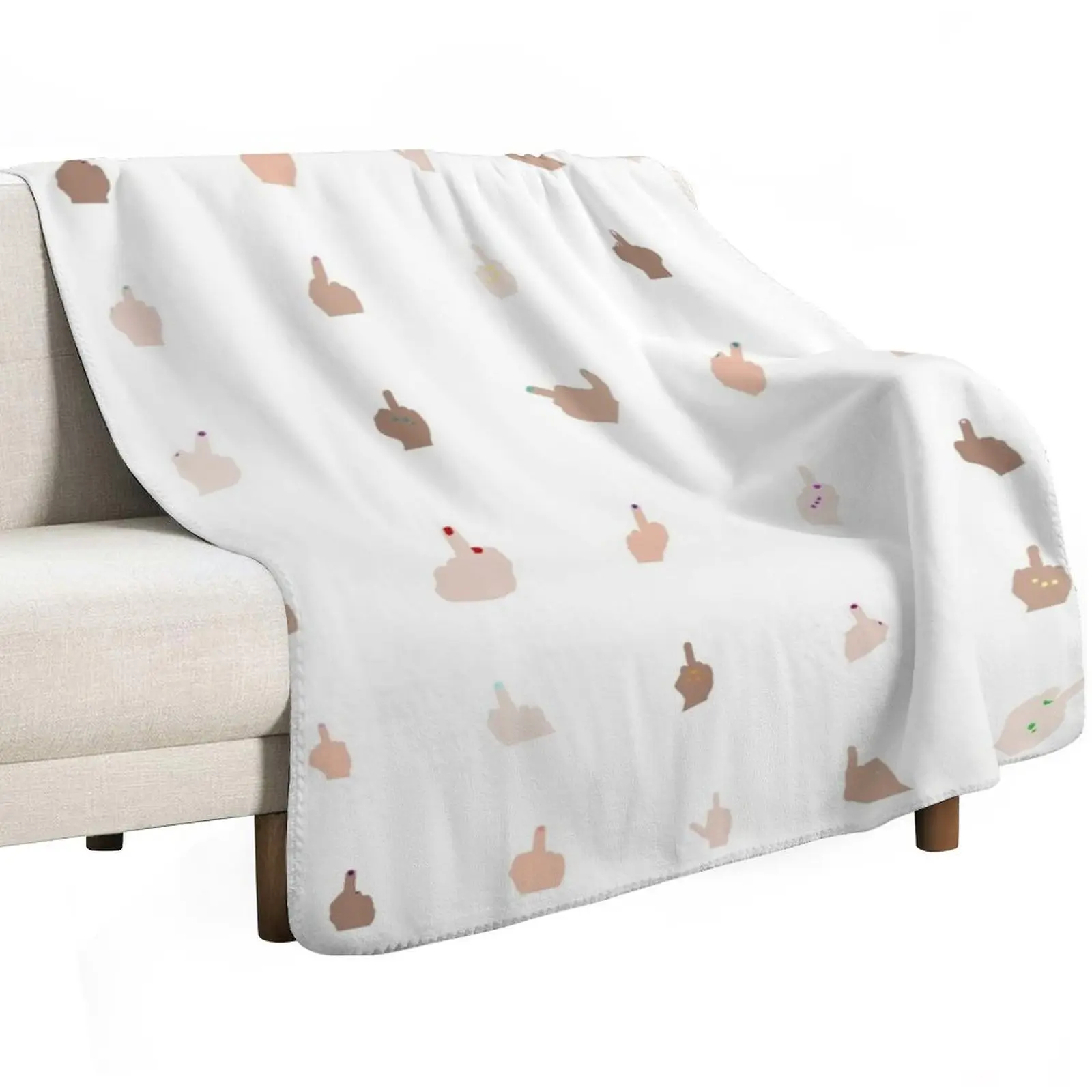 Middle Fingers With Colored Nails Throw Blanket Luxury Decorative Throw Single Comforter Furry Blankets